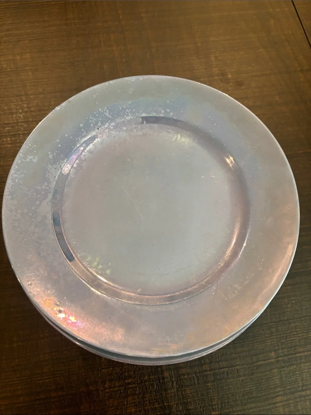 Vintage Blue Iridescent Lusterware Side Plates, Japanese Porcelain, Set of 6
